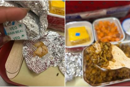 Air India chicken in veg meal - belgavkar