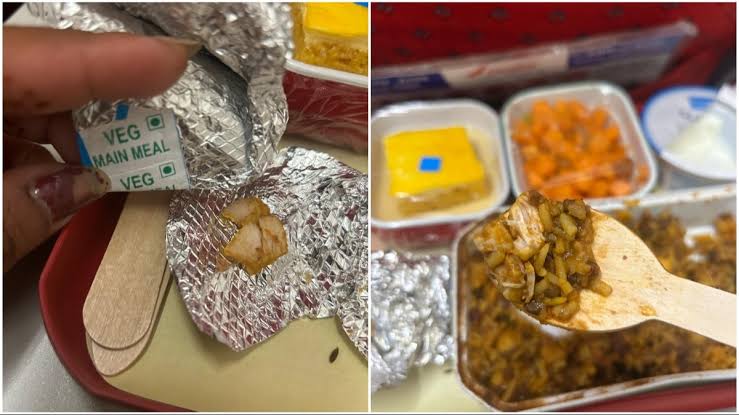 Air India chicken in veg meal - belgavkar