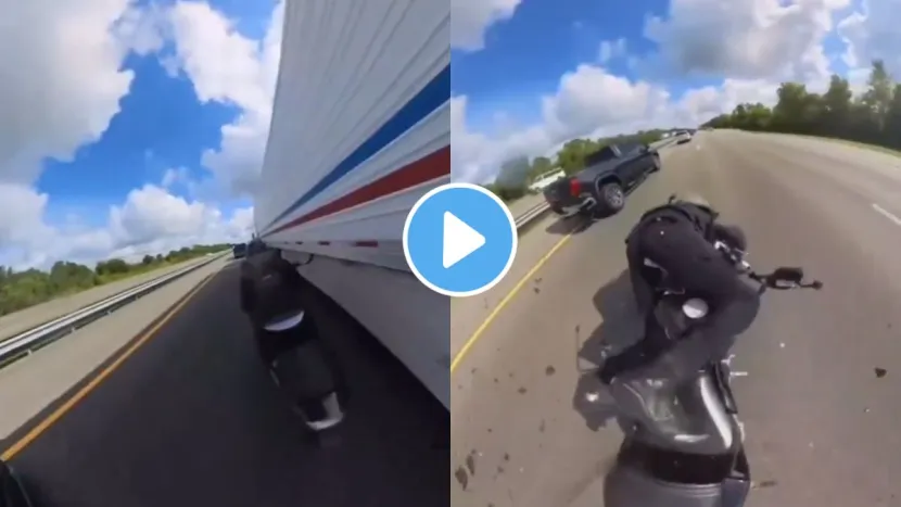 Viral Video : धक्कादायक…! भरधाव वेगाने बाईक चालवणे पडले महागात