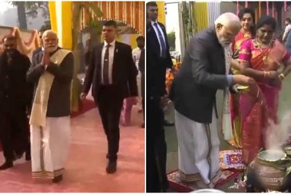 VIDEO PM Modi South Indian lungi Pongal
