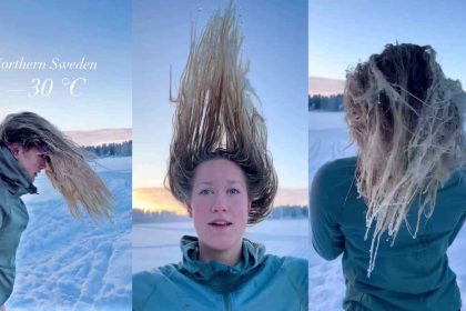 VIRAL VIDEO Swedish Influencer Freezes Hair