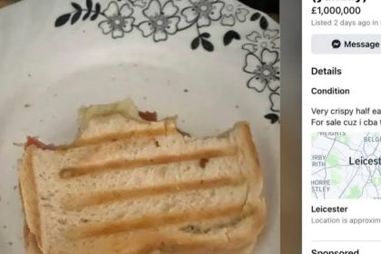 half-eaten sandwich for sale 10 crore Facebook