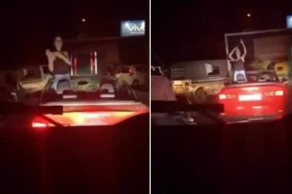 Viral Video of woman dancing in convertible car - belgavkar